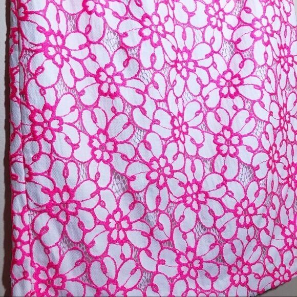 Lilly Pulitzer Hyacinth Skirt Pink White Crochet Lace Size 2 - Picture 7 of 10